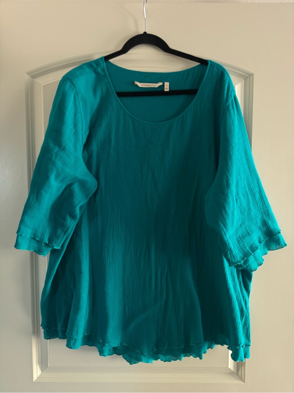 Soft Surroundings Teal Scoop Neck Tunic